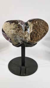 Amethyst Geode Sculpture Hart with Iron based