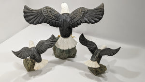 Black and White Onix Bald Eagle Sculpture, collectable sculpture