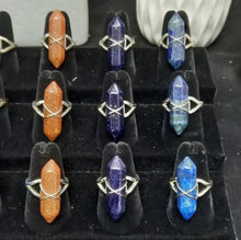 Load image into Gallery viewer, Adjustable Gemstone And Quartz Rings, Rose Quartz,l, Lapiz Lazuli, Goldstone, Howlite, Blue Goldstone, Sodalite